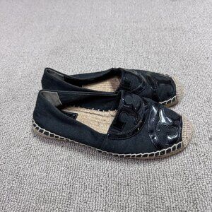 Tory Burch Black and Tan Espadrilles
